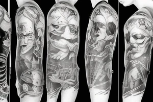 Bad and good cool sleeve tattoo idea