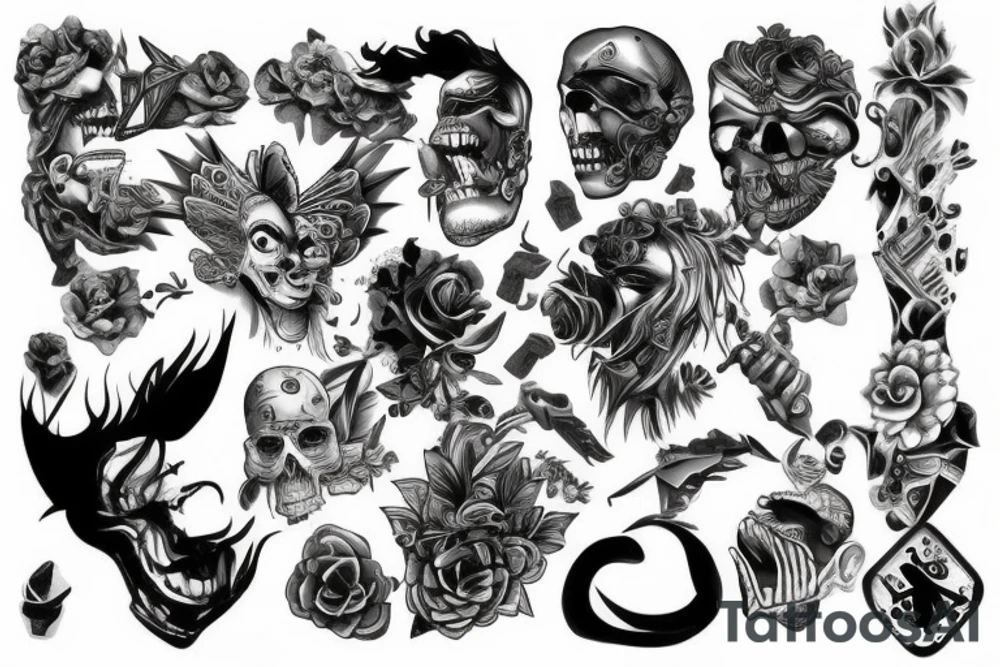 Bad and good cool 3d tattoo idea