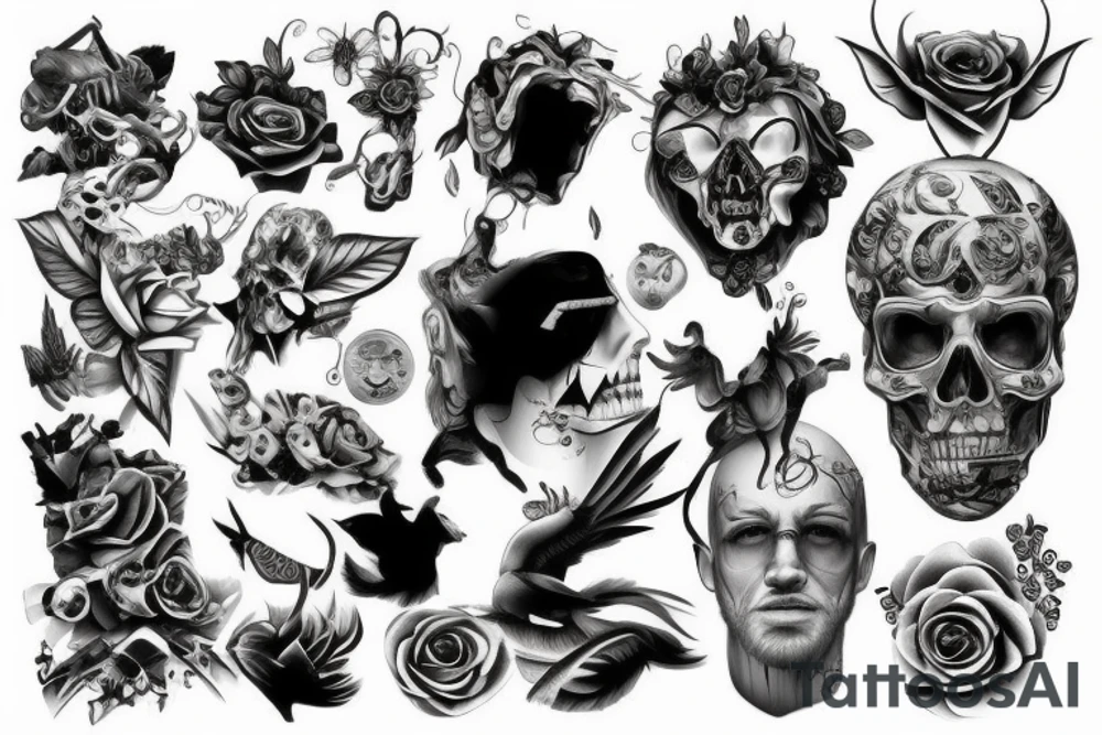 Bad and good cool 3d tattoo idea