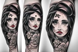good and bad of Chicano girl 3d tattoo idea