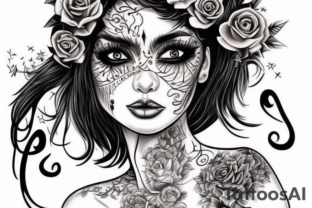 Chicano girl 3d tattoo idea