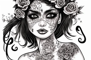 Chicano girl 3d tattoo idea
