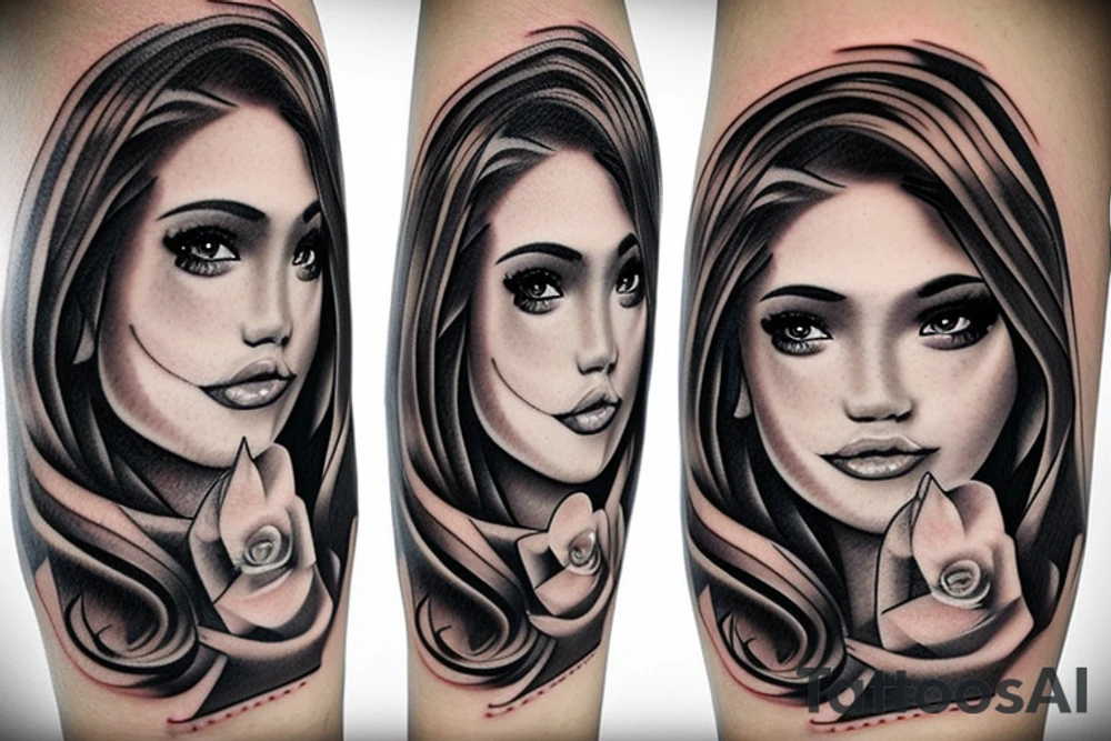 Chicano girl 3d tattoo idea
