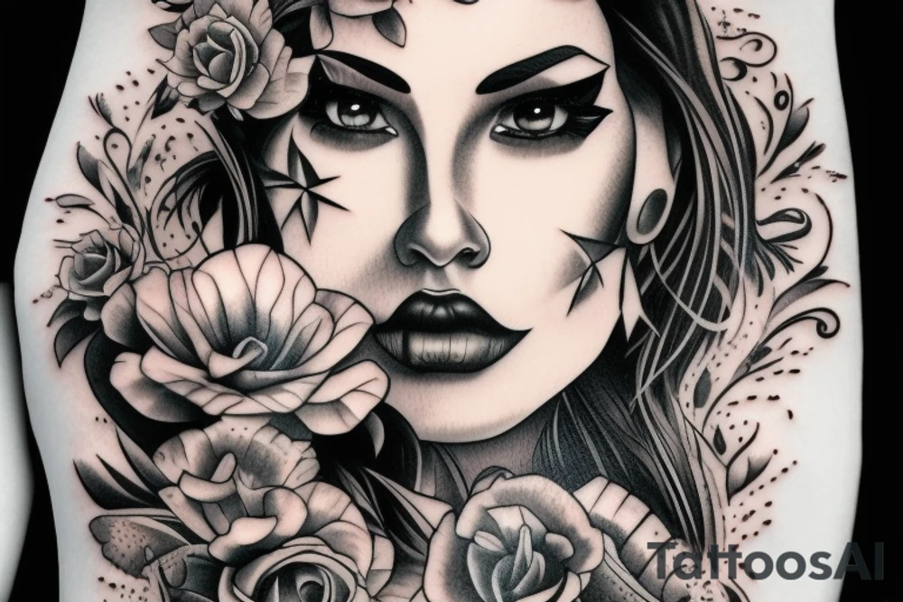 Chicano girl 3d for man tattoo tattoo idea