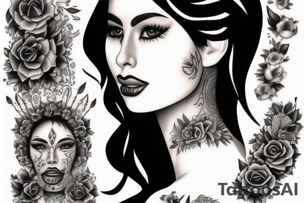 Chicano girl 3d for man tattoo tattoo idea