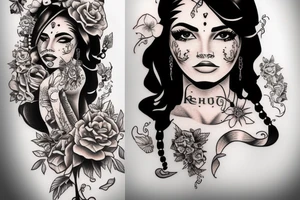 Chicano girl tattoo for man tattoo idea
