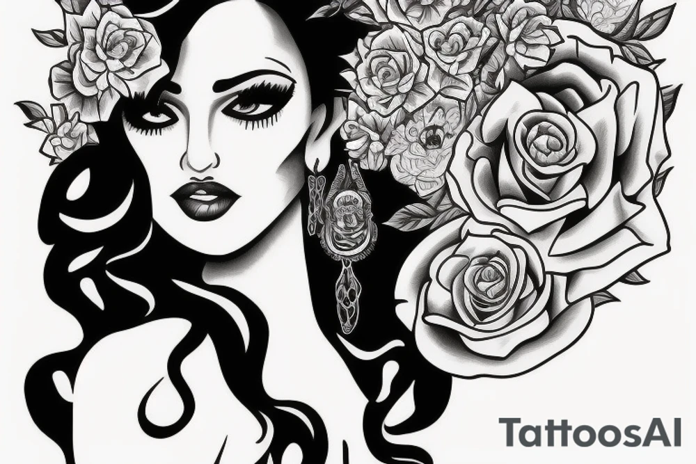 Chicano girl tattoo for man tattoo idea