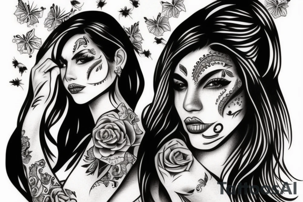 Chicano girl tattoo for man tattoo idea