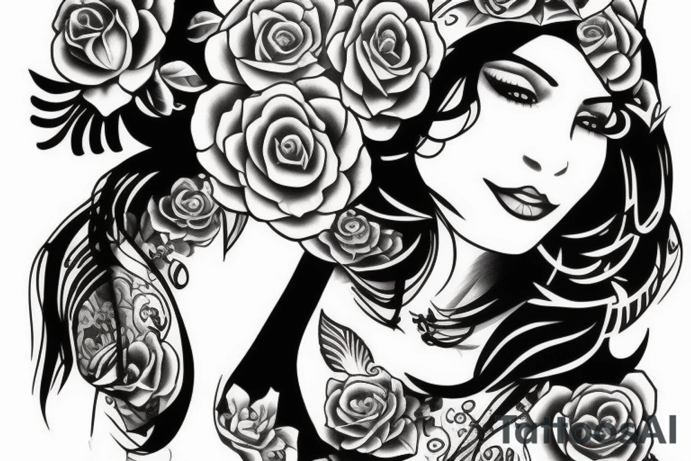 Chicano girl tattoo idea