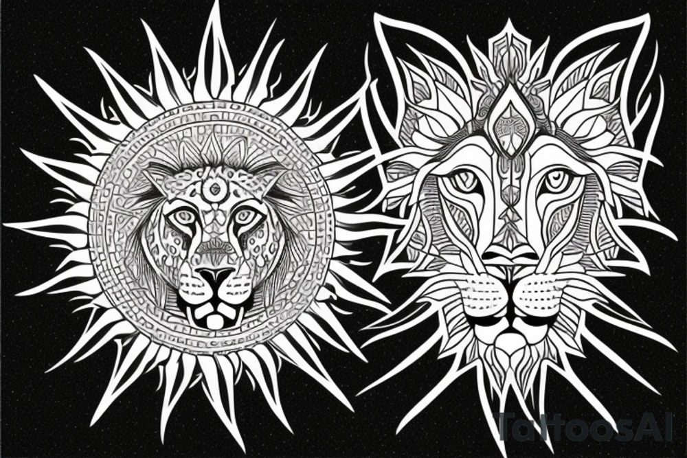 Persian lion and sun symbol for arm tattoo tattoo idea