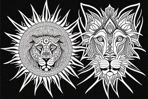 Persian lion and sun symbol for arm tattoo tattoo idea