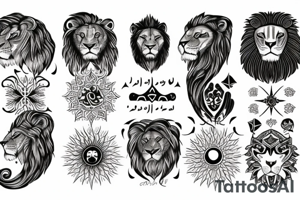 Persian lion and sun symbol tattoo idea
