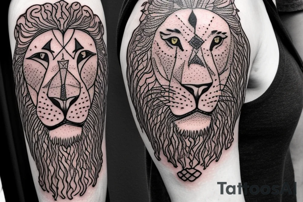 The Sun and the Lion with sword Tattoo from the ancient Persian symbols
Here is the background info needed:
The Sun and the Lion is an ancient Persian symbol comprised of two images: a lion wielding a sword (or as it is known in Persian: a shamshir) with a sun in the background.  This is one of the main emblems of Persia and was formerly an important element of the national flag up until the Iranian Revolution in 1979. The sun symbolizes the ruler of heaven, while the lion symbolizes the lineage of kings as well as royalty and divinity. It is a famous motif that has been used throughout history since the ancient times. tattoo idea