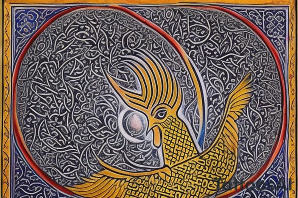 Tattoo of the ancient Persian symbol Huma.

Background of the tattoo: 
Huma is a legendary mythical bird from the Iranian legends and fables which became a common motif in Diwan and Sufi poetry. There are many legends of the bird, but what is common to all is that the Huma never rests on the ground but circles high above the Earth its entire life. It is completely invisible and impossible to spot by human eyes. The bird looks for opportunities to bestow valuable gifts to those on Earth and in some legends, it’s said to have no legs which is why it never alights on the ground. The body of the Huma has the physical features of both female and male.

Huma is often referred to as a ‘bird of paradise’ in Ottoman poetry and symbolizes unreachable height. In the Persian language, ‘huma’ stands for ‘the fabulous bird’ and in Arabic, ‘hu’ means spirit and ‘mah’ means water. In ancient times, it was believed that if this legendary bird sat on someone’s head, it was a sign that the person would become a king.

Sometimes, the Huma is depicted like the Phoenix bird and is said to consume itself in fire after hundreds of years, rising from its own ashes. According to the Sufi tradition, catching the bird is completely impossible and beyond one’s wildest dreams but catching a glimpse or shadow of the Huma is said to bring you happiness for the rest of your life. While it is believed that Huma can’t be caught alive, anyone who actually kills the bird is doomed to die within 40 days. tattoo idea