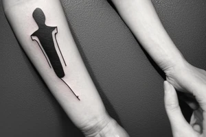 minimalist small tattoo on the arm and shoulder area tattoo idea
