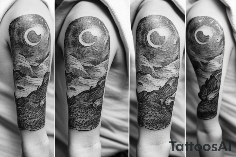 minimalist small tattoo on the arm and shoulder area tattoo idea