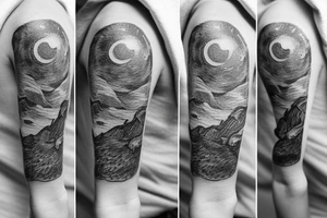minimalist small tattoo on the arm and shoulder area tattoo idea