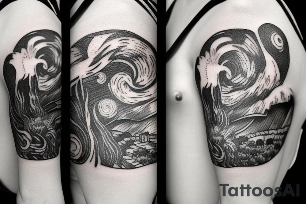 minimalist small tattoo on the arm and shoulder area tattoo idea