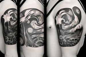 minimalist small tattoo on the arm and shoulder area tattoo idea