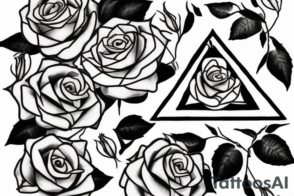 Robin landing on a triangle with roses wrapped around the triangle tattoo idea Robin landing on a triangle with roses wrapped around the triangle tattoo idea