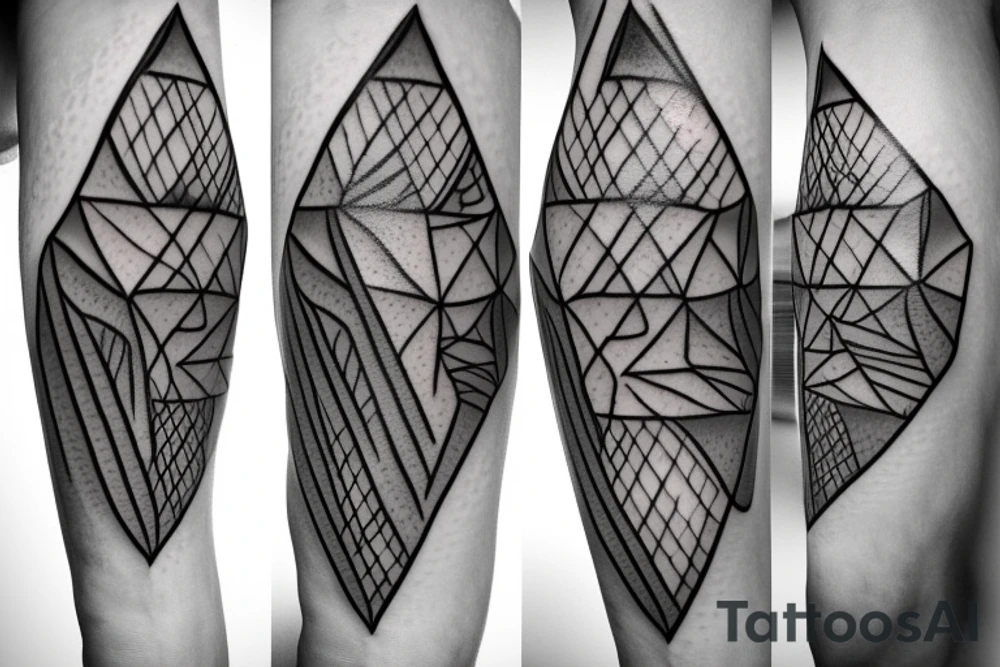 Robin landing on a triangle tattoo idea