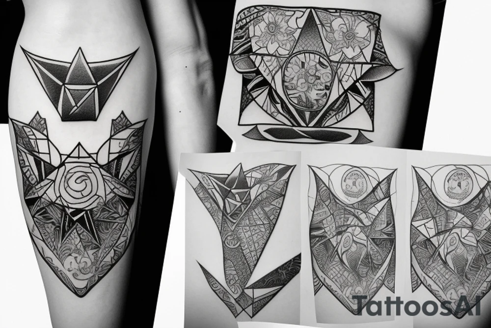 Robin landing on a triangle tattoo idea