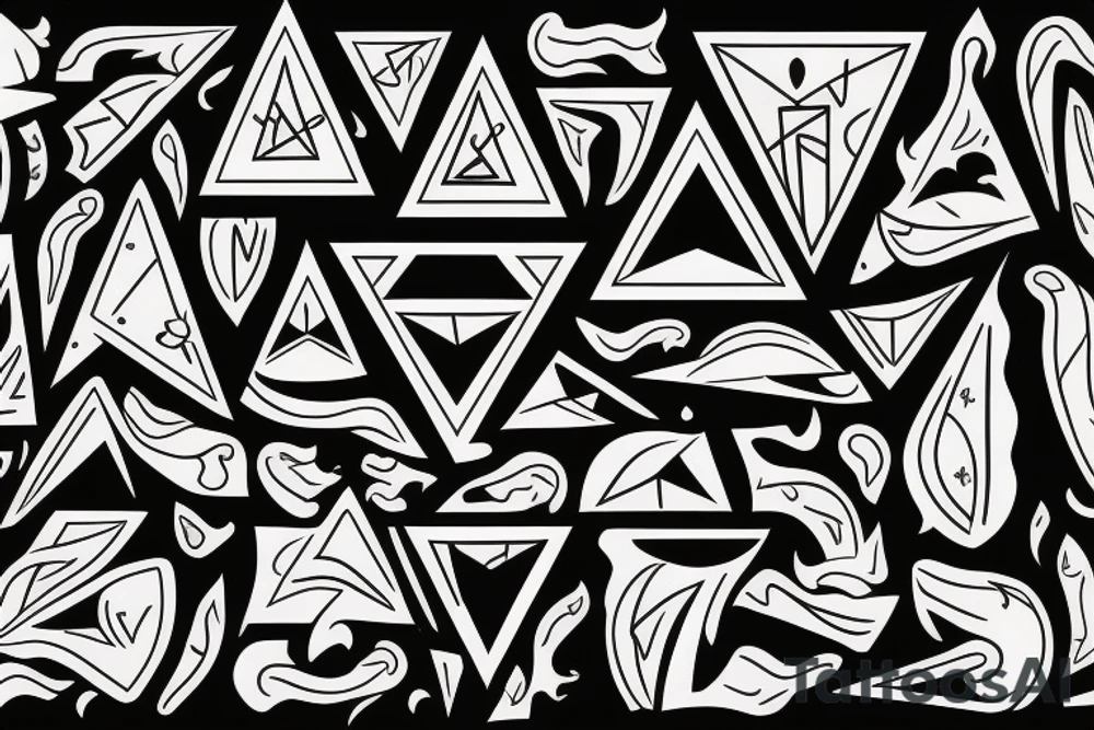 Triangle with fire tattoo idea