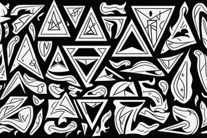 Triangle with fire tattoo idea