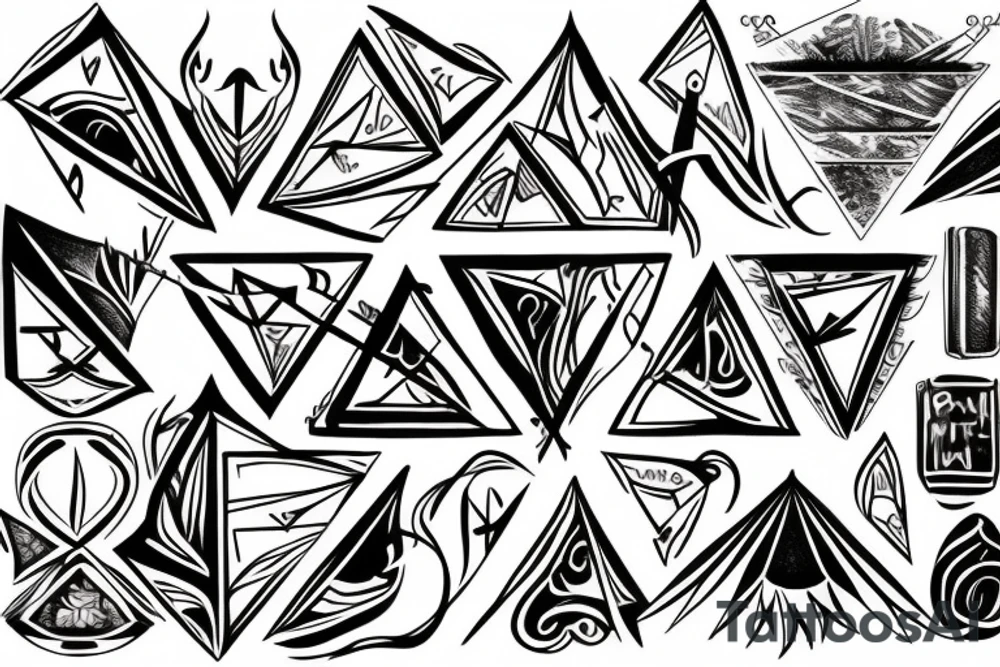 Triangle with fire tattoo idea