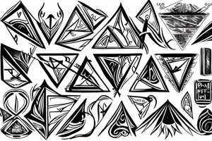 Triangle with fire tattoo idea