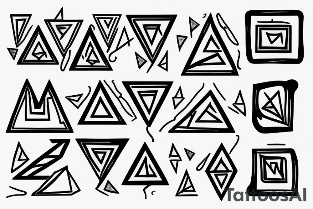 Triangle with fire tattoo idea