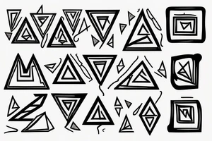 Triangle with fire tattoo idea