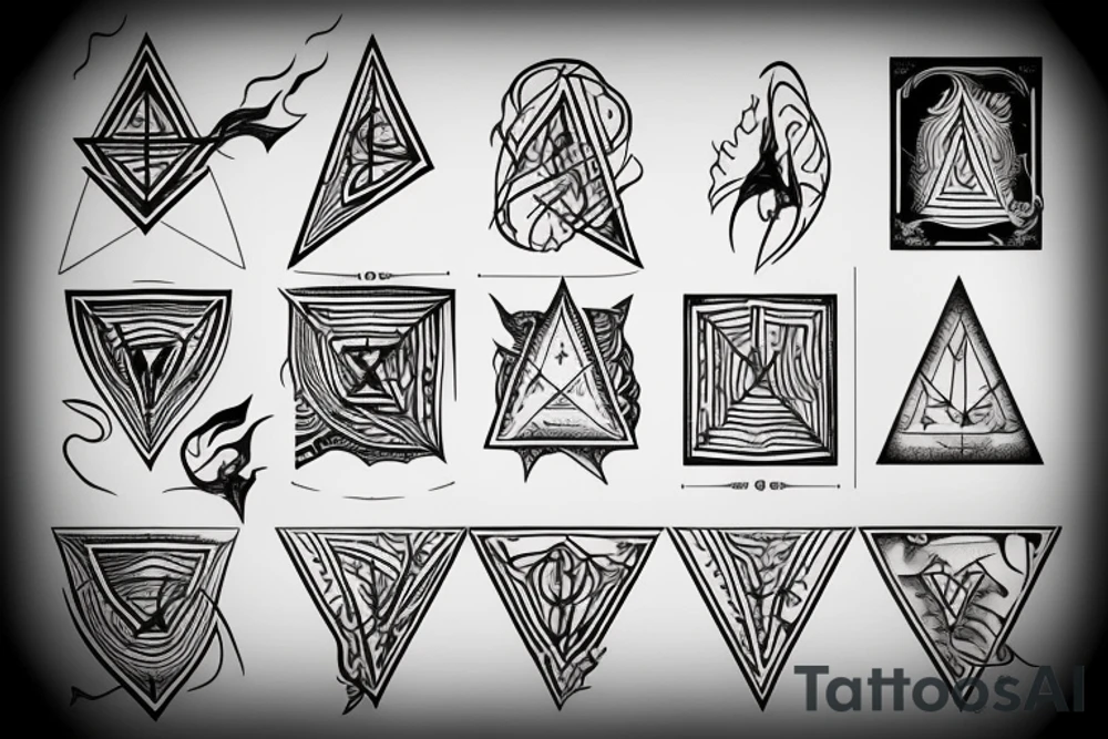 Triangle with fire tattoo idea