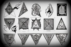 Triangle with fire tattoo idea