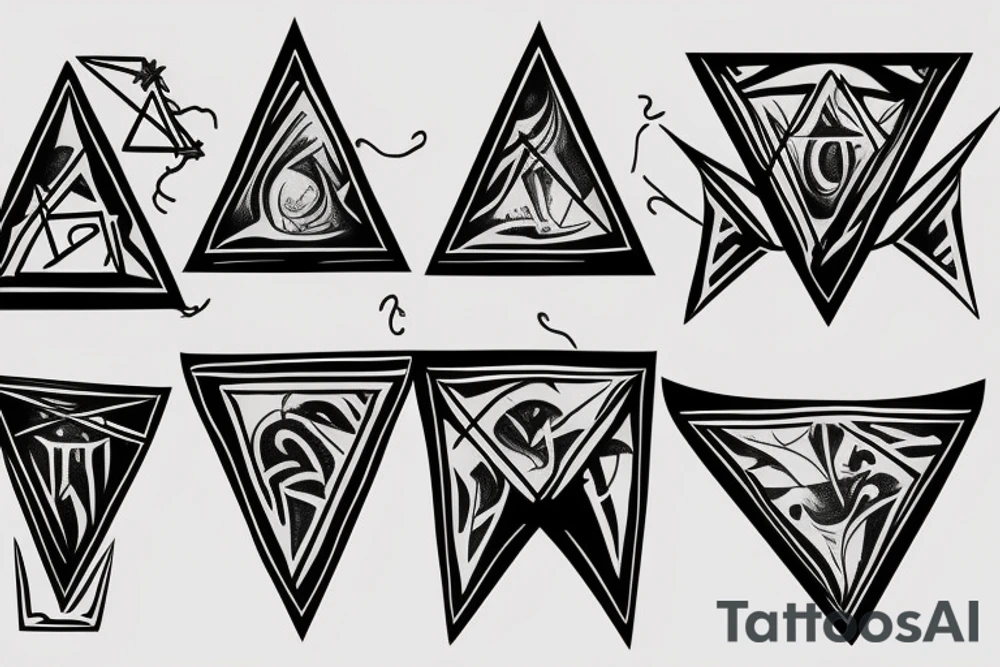 Triangle with fire tattoo idea