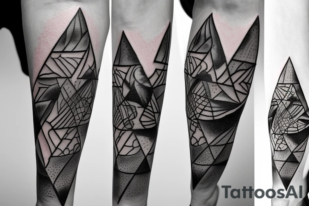 Robin sitting on a triangle tattoo idea