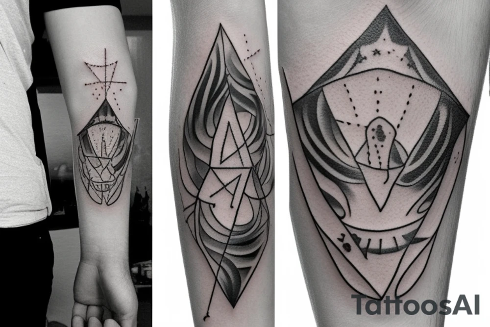 Robin sitting on a triangle tattoo idea