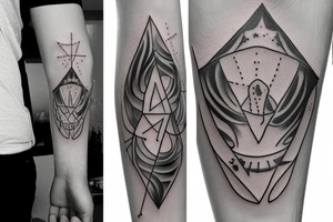 Robin sitting on a triangle tattoo idea