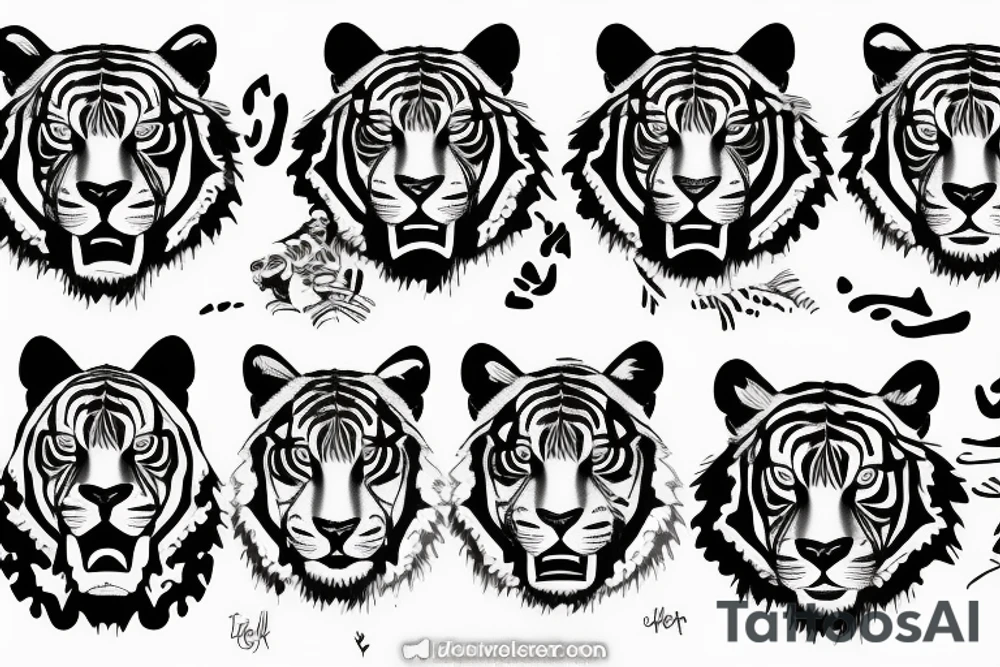 Tiger face tattoo idea
