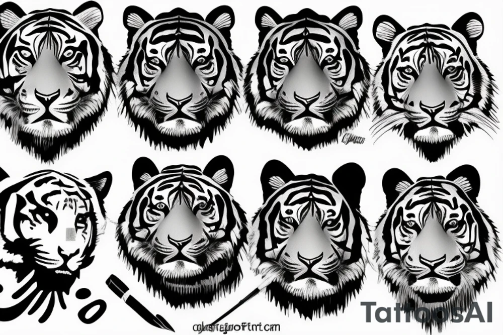 Tiger face tattoo idea