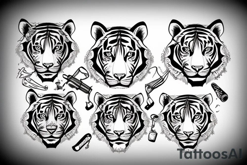 Tiger face tattoo idea
