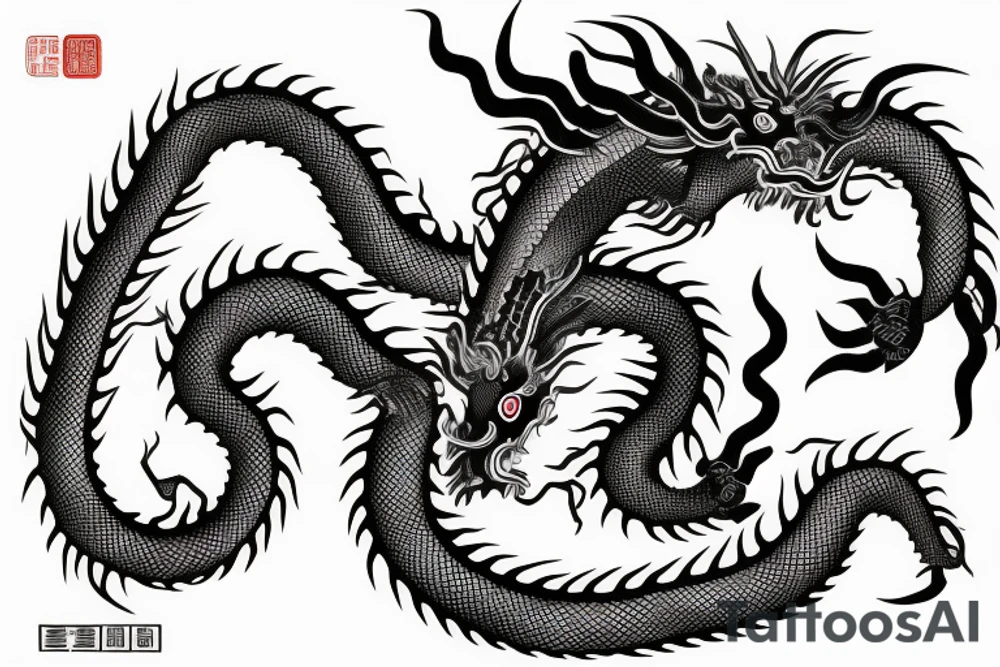 Chinese dragon with scorpion tattoo idea