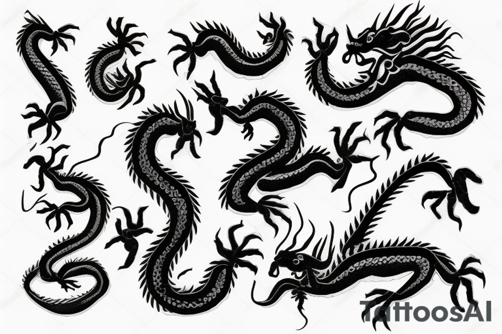 Chinese dragon with scorpion tattoo idea