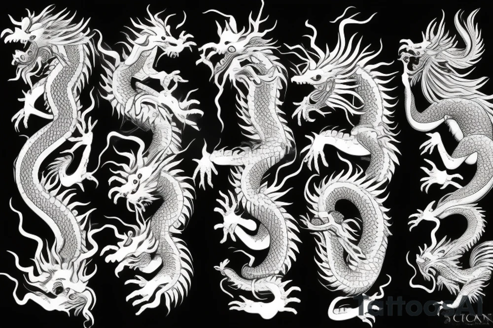 Chinese dragon with scorpion tattoo idea