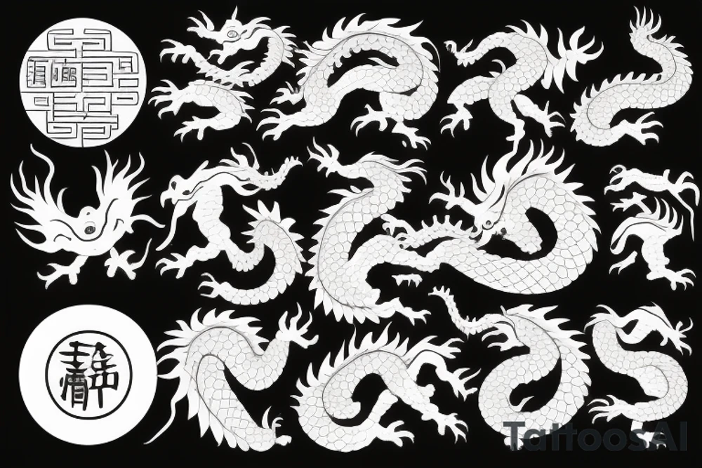 Chinese dragon with scorpion tattoo idea