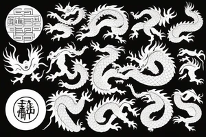 Chinese dragon with scorpion tattoo idea
