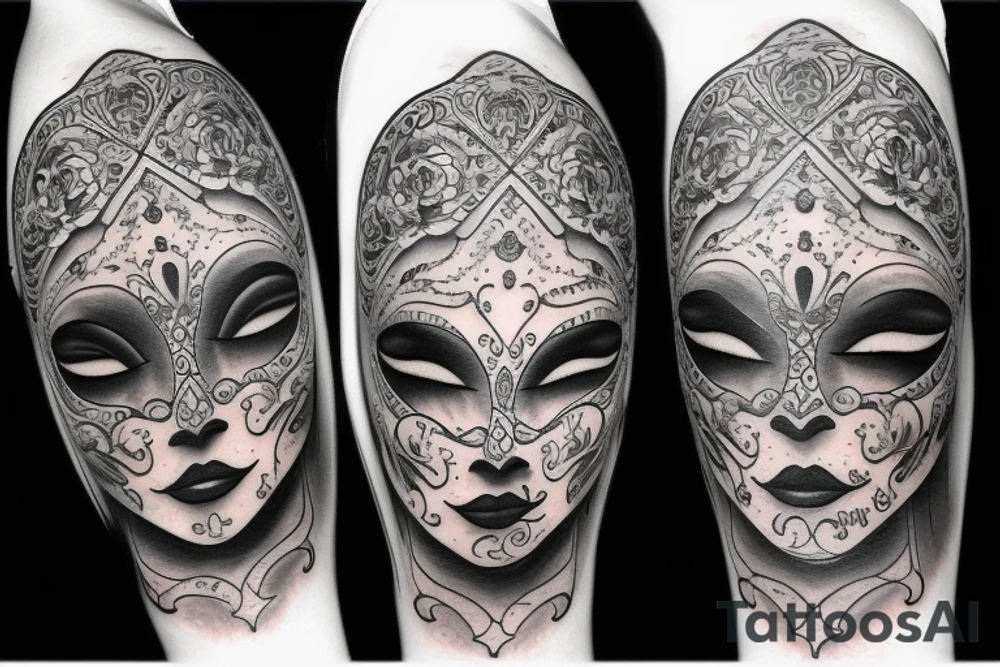 Bali mask gang girl tattoo idea