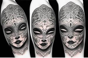 Bali mask gang girl tattoo idea
