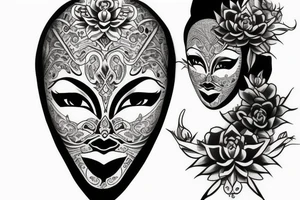 Bali mask gang girl tattoo idea