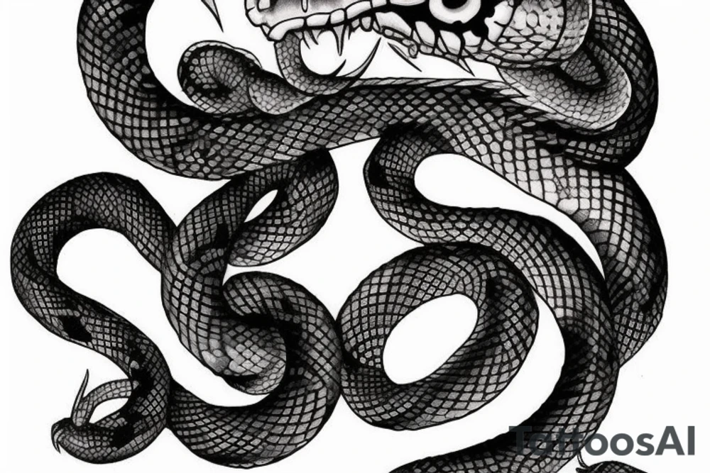 Scary snake tattoo idea